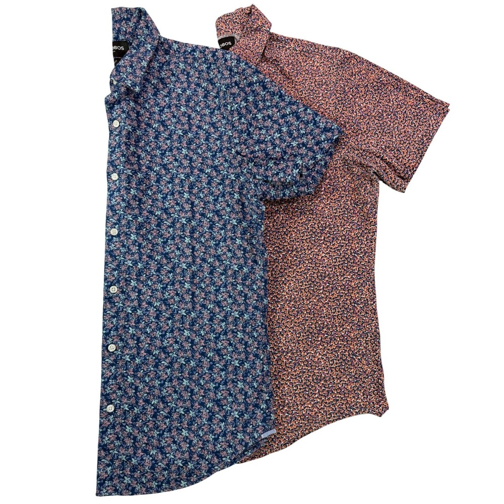 Bonobos Slim Fit Floral Print Button Down Short Sleeve Shirt Men Size M Lot of 2